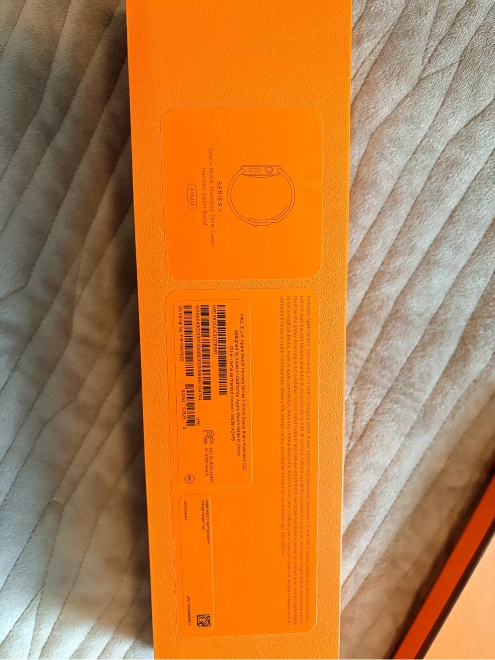 Hermes Orange Leather Apple Watch Strap with Silver Hardware